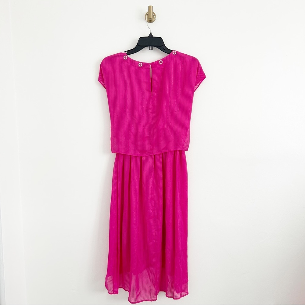 NEW Michael Michael Kors $175 Capsule Tie Front Ruffled High Low Satin Dress S - Picture 5 of 6